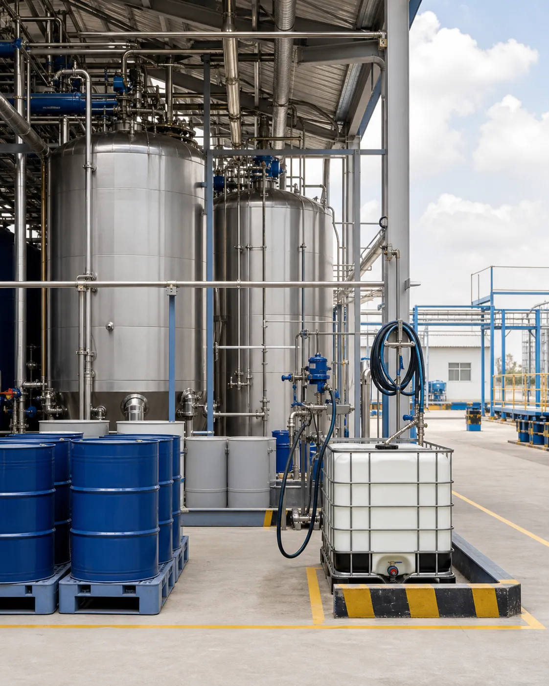 Process chemical tanks, drums and transfer equipment