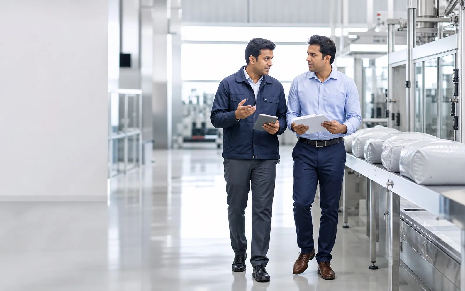 A manufacturer and Orion commercial executive discussing a supply partnership